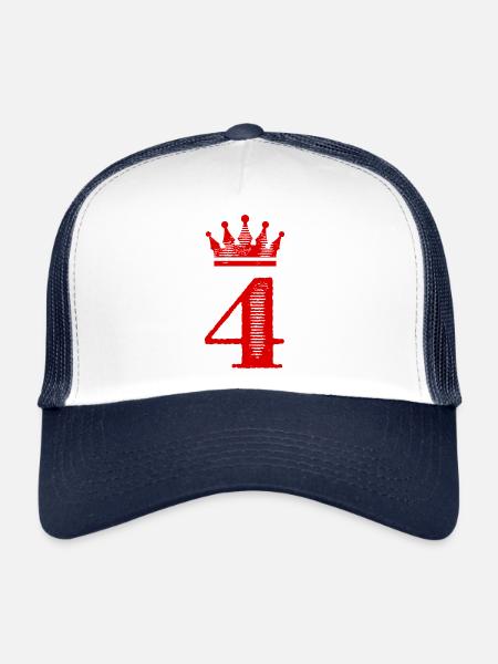 Couronne à 4 chiffres - Casquette trucker  - blanc/marine - Devant