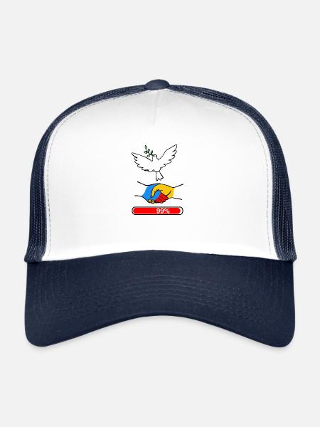 Peace between Ukraine and Russia 99% - Trucker Cap - white/navy - Front