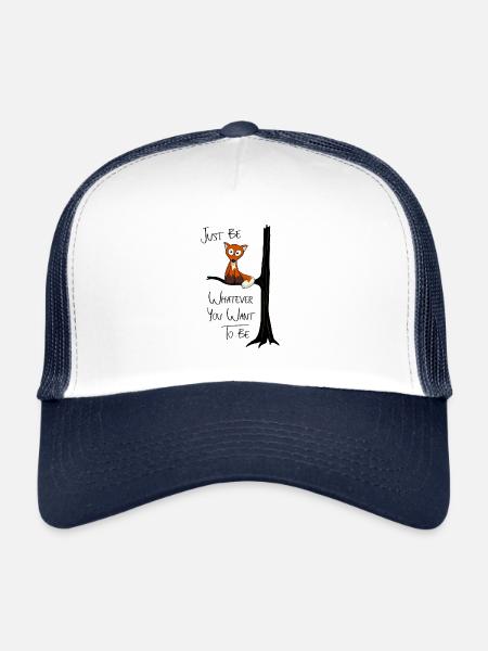 petit renard comme hibou soyez vous-même cadeau cool - Casquette trucker  - blanc/marine - Devant
