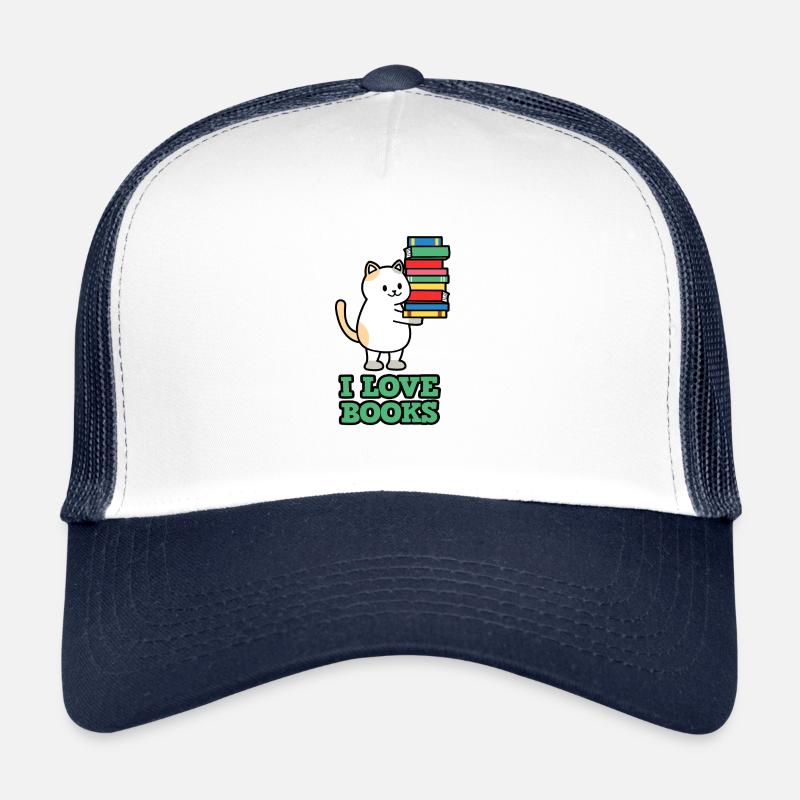 J'aime les livres chat Casquette trucker 