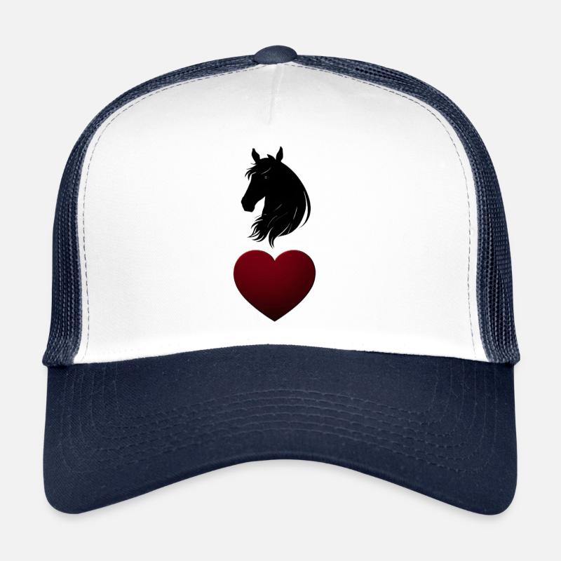 Horse and heart - Trucker Cap - white/navy