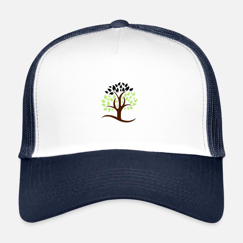 tree 3 colors logo - Trucker Cap - white/navy