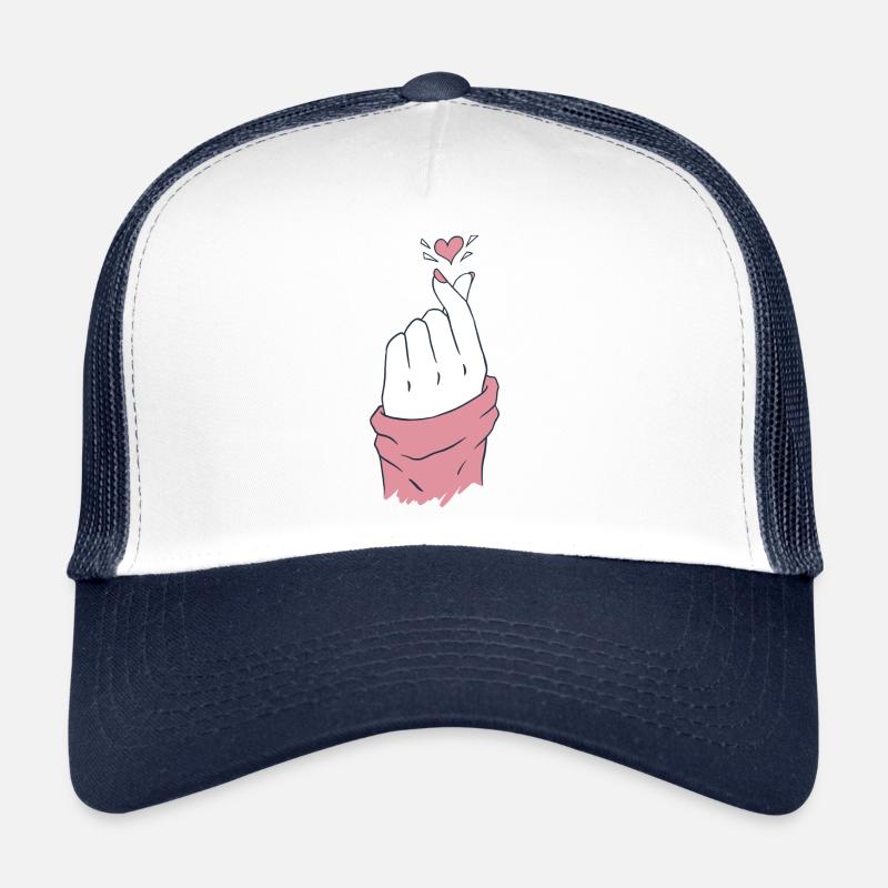 kpop hand coeur rose Casquette trucker 
