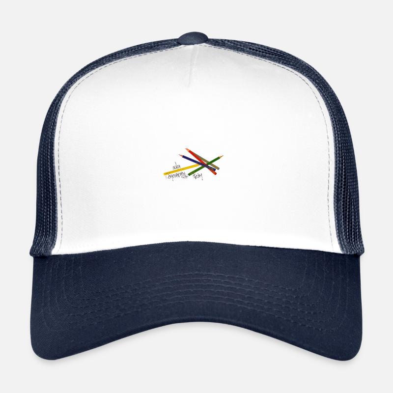 Crayons de couleur - Casquette trucker  - blanc/marine