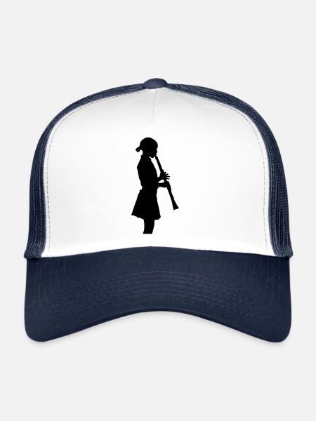 musique clarinette instrument - Casquette trucker  - blanc/marine - Devant
