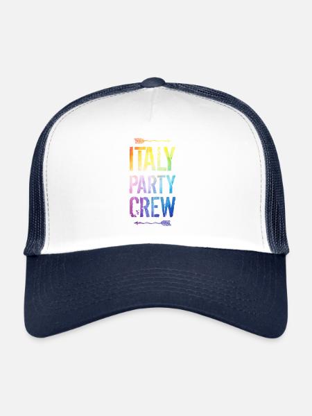 Dicton de l’équipe de fête en Italie - Casquette trucker  - blanc/marine - Devant