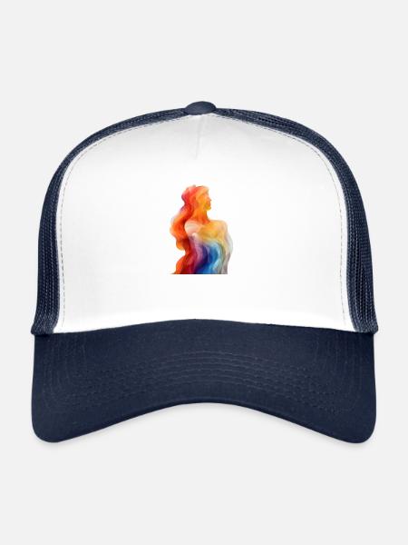 Liberté de l’amour fémal - Casquette trucker  - blanc/marine - Devant
