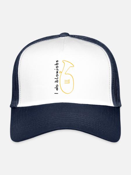 I do blowjobs Baritone - Trucker Cap - Weiß/Navy - Vorne