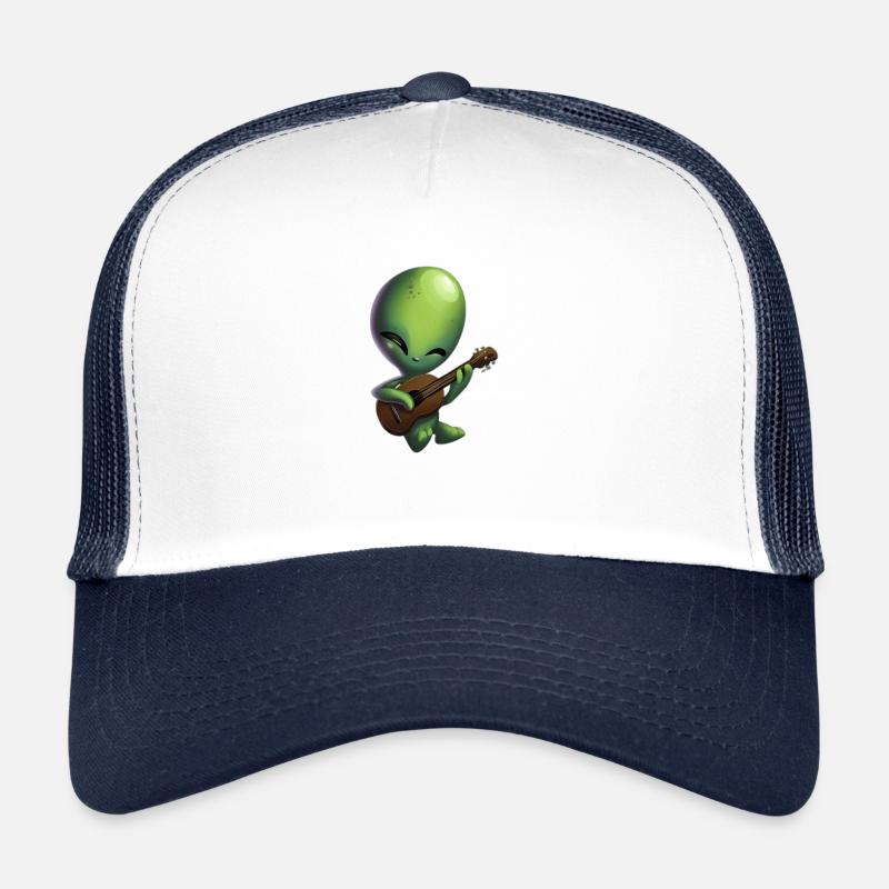 Alien with guitar Trucker Cap