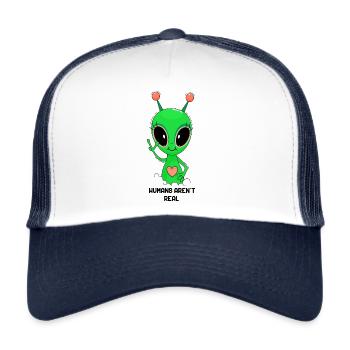 Humains et extraterrestres - Casquette trucker  - blanc/marine - Devant