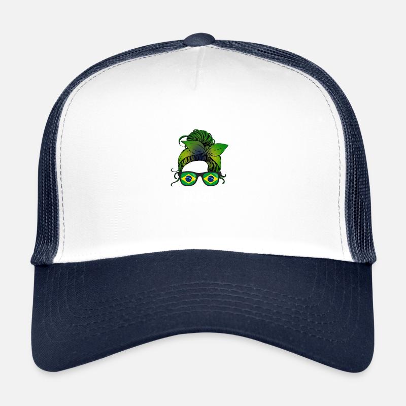 Brasilien - Trucker Cap - Weiß/Navy