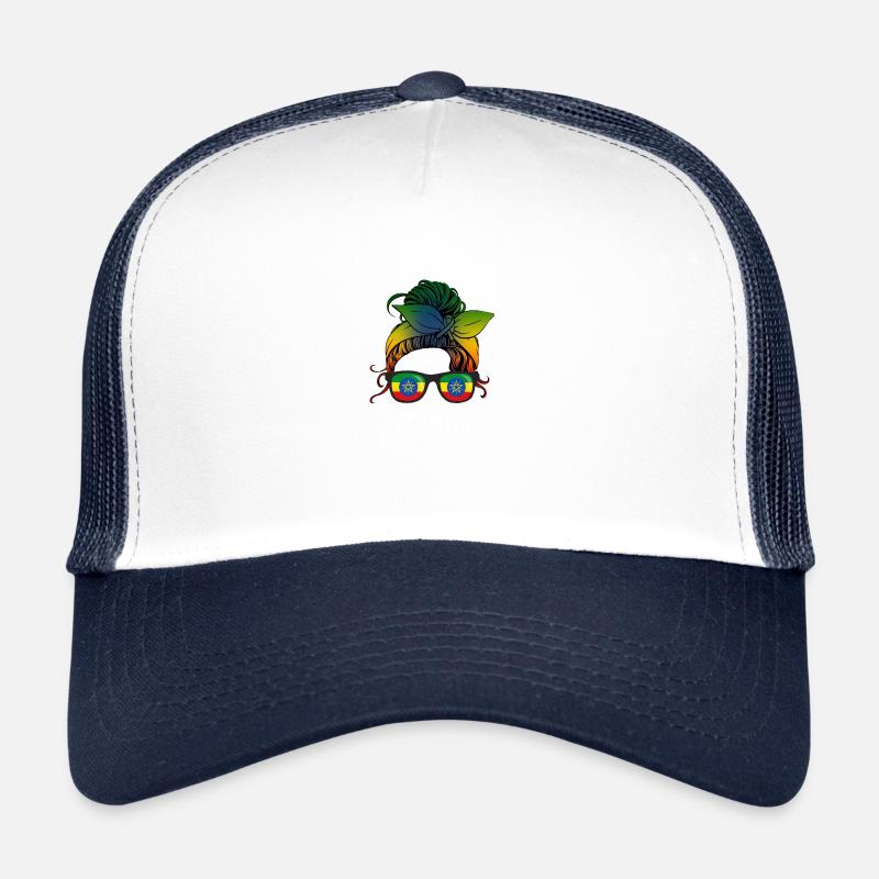 Éthiopie - Casquette trucker  - blanc/marine