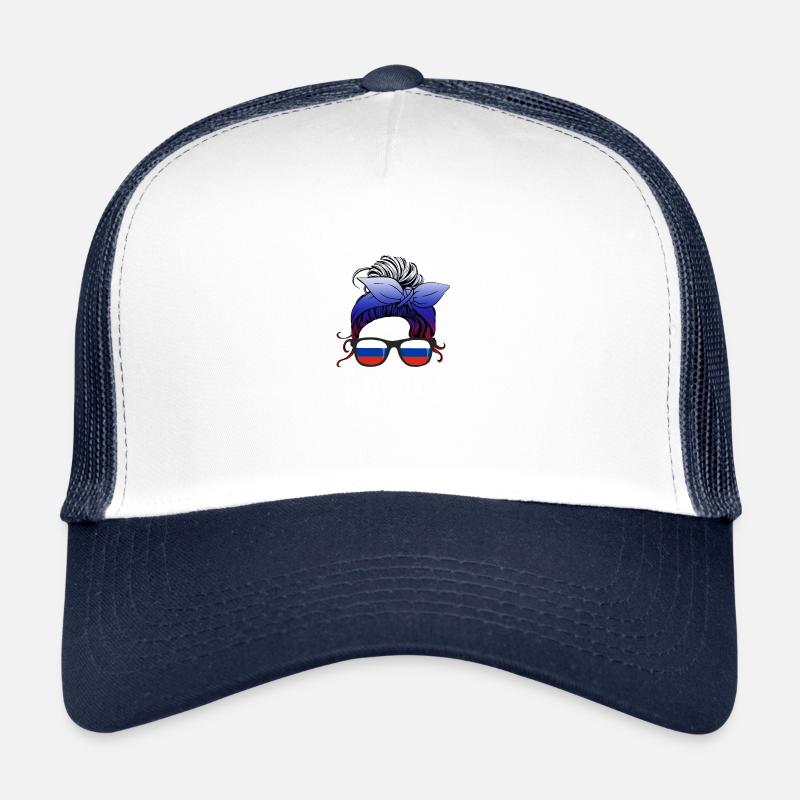 Russland - Trucker Cap - Weiß/Navy
