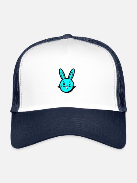 Lapin Pâques - Casquette trucker  - blanc/marine - Devant