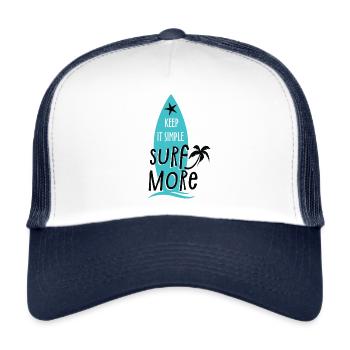 keep it simple surf more - Casquette trucker  - blanc/marine - Devant