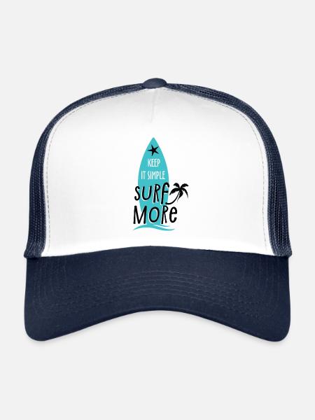 keep it simple surf more - Casquette trucker  - blanc/marine - Devant