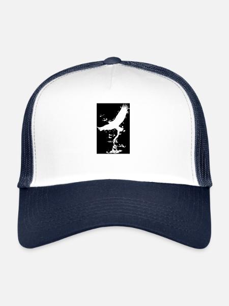 | d’aigle | des oiseaux Liberté | Encre - Casquette trucker  - blanc/marine - Devant