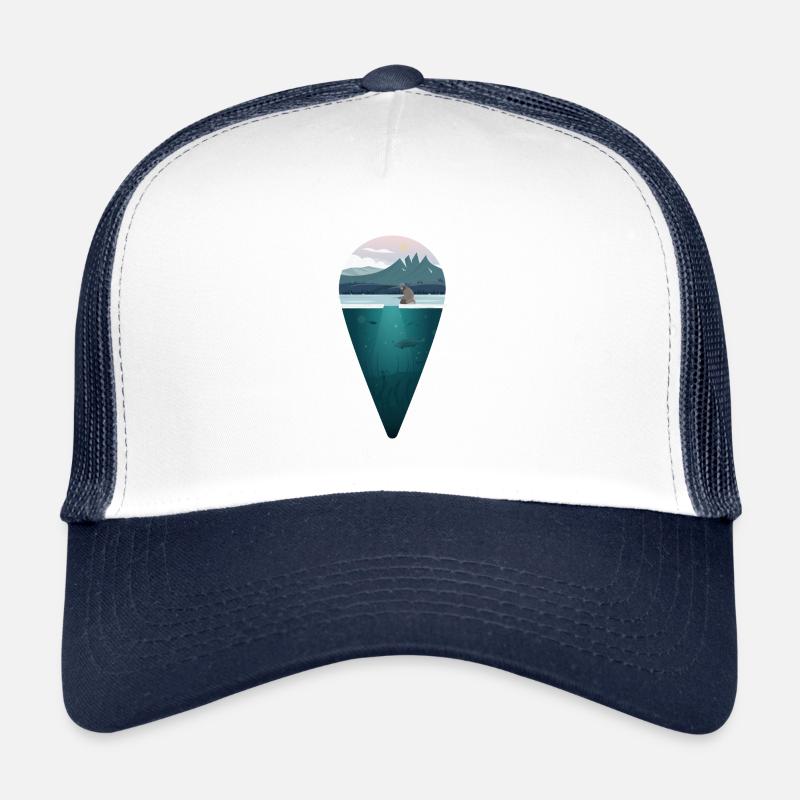 Pêcheur sur glace - Hiver - Pêche, Pêcheur Casquette trucker 