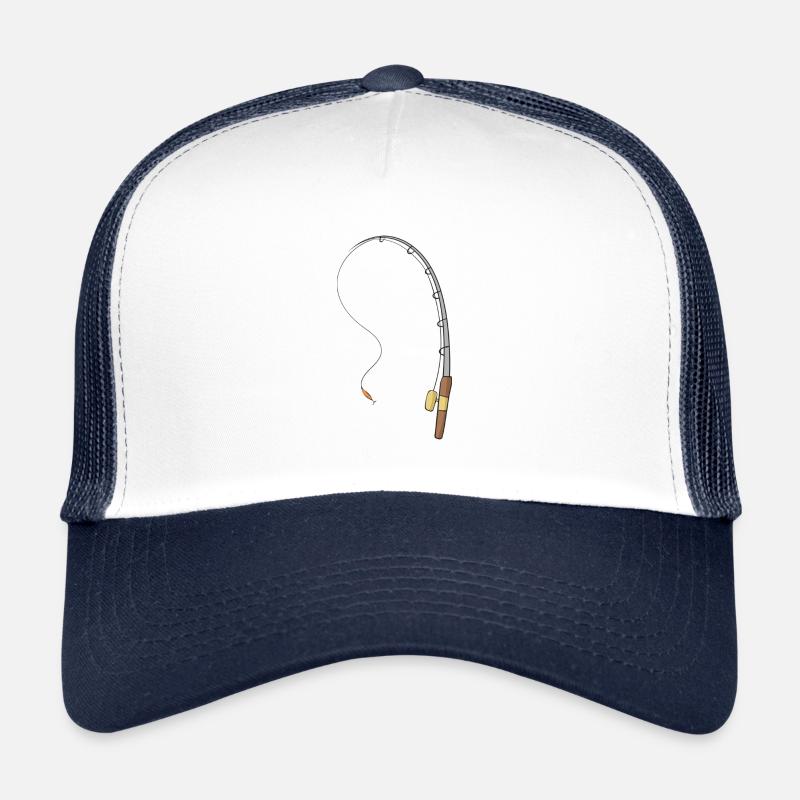 canne à pêche - Casquette trucker  - blanc/marine
