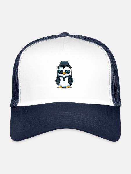 Pingouin - Casquette trucker  - blanc/marine - Devant