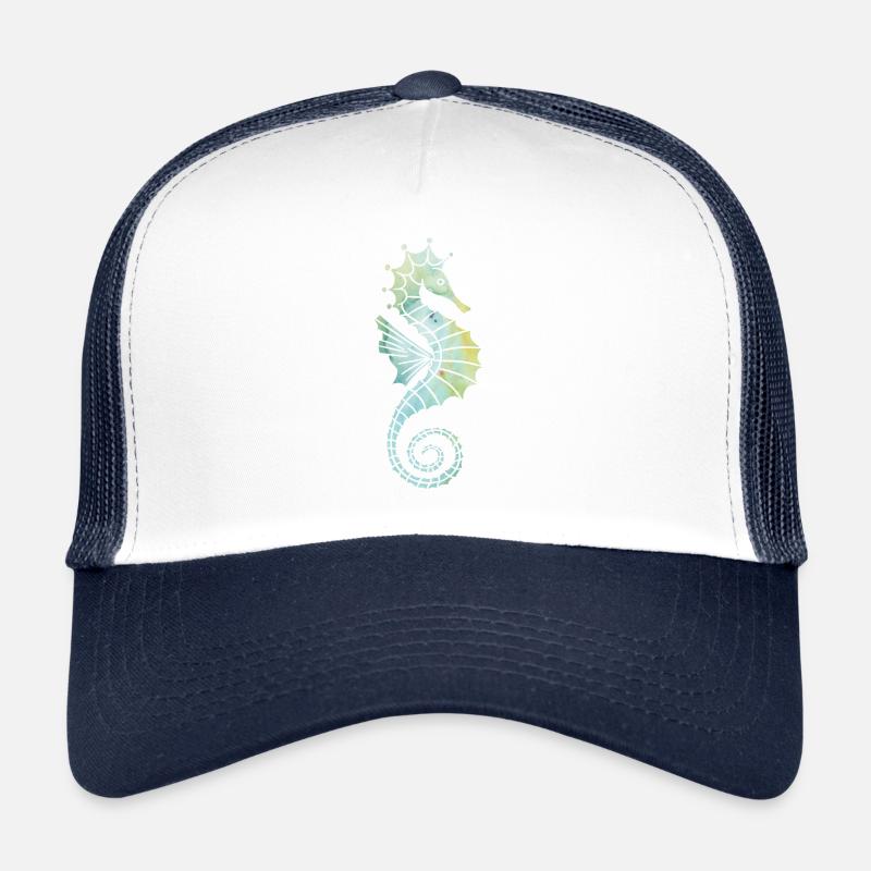 Seepferdchen - Trucker Cap - Weiß/Navy