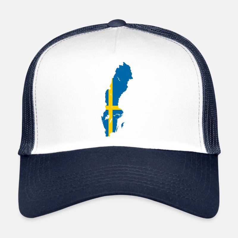 Suède Outline Map Drapeau Scandinavie Drapeau Casquette trucker 