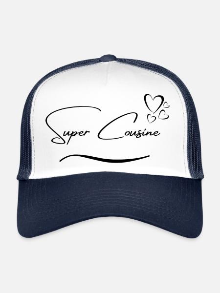 Super Cousine Cadeau Pour La Meilleure Cousine - Casquette trucker  - blanc/marine - Devant