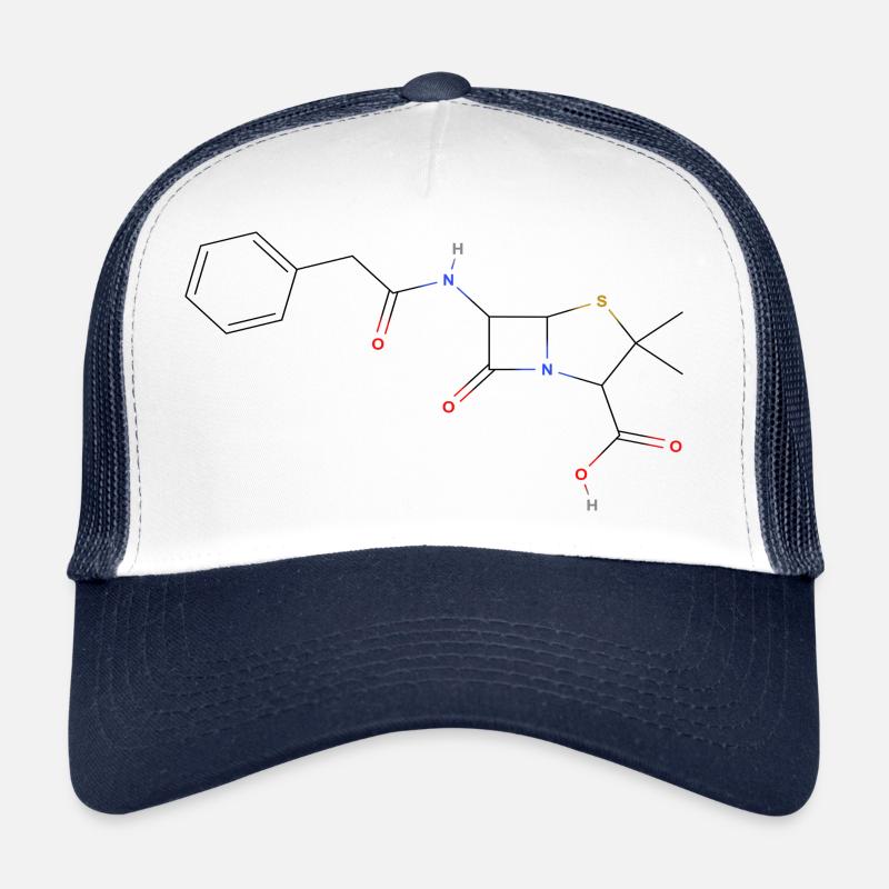 Penicillin Molekül - Farbige Strukturformel Trucker Cap