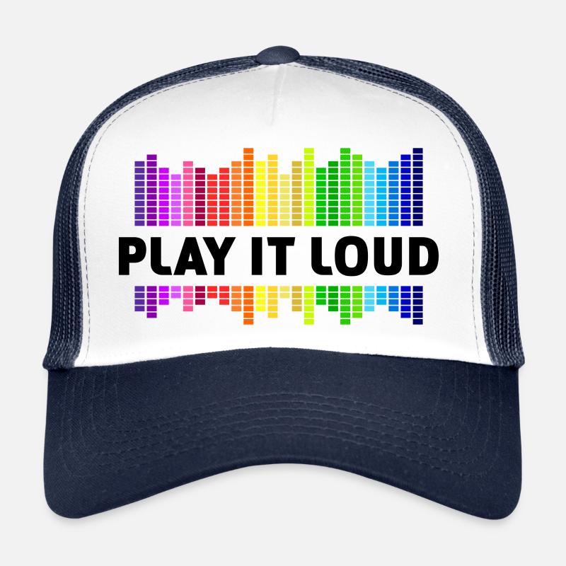 Play it loud Equalizer Musik Regenbogen bunt Disko Trucker Cap