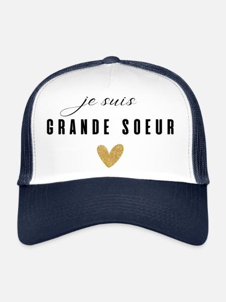 je suis grande sœur - Casquette trucker  - blanc/marine - Devant