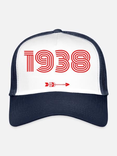 Jahrgang 1938 - Trucker Cap - Weiß/Navy - Vorne