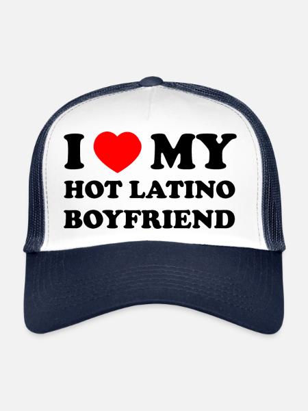i love my very hot latino boyfriend - Trucker Cap - white/navy - Front