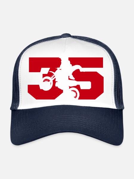 Moto 35 biker - Trucker Cap - white/navy - Front