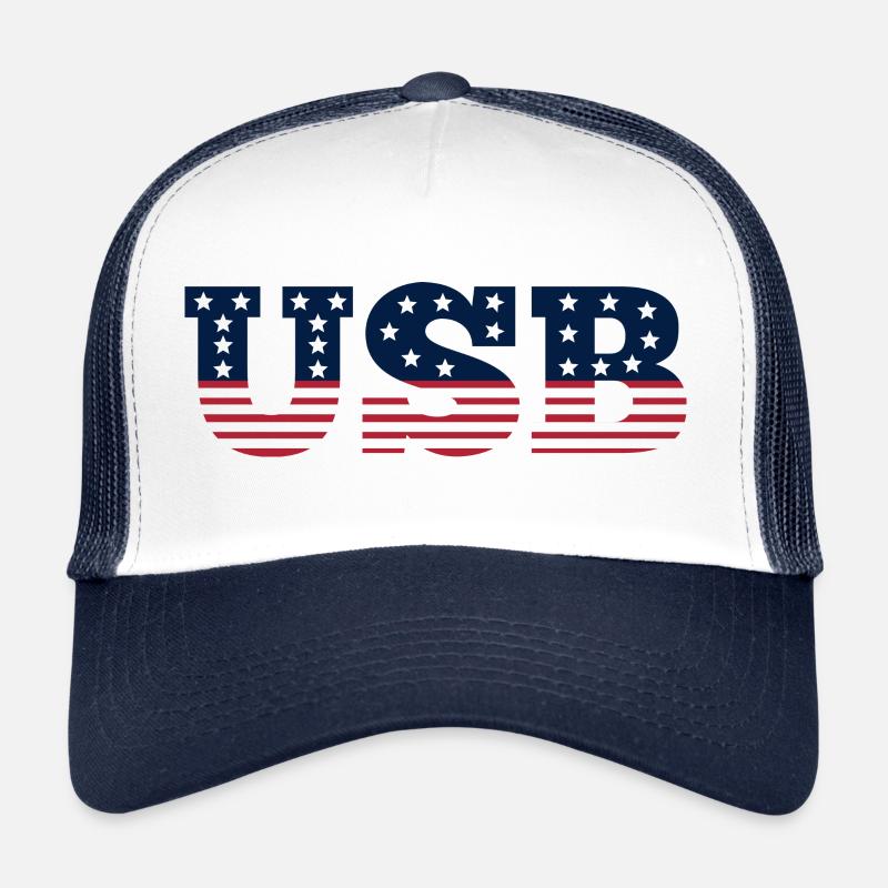 USB Amerka Flag Ordinateur Satire Humour Casquette trucker 