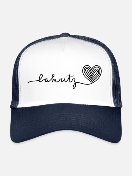 Licorice liquorice licorice salmiac love heart - Trucker Cap - white/navy - Front