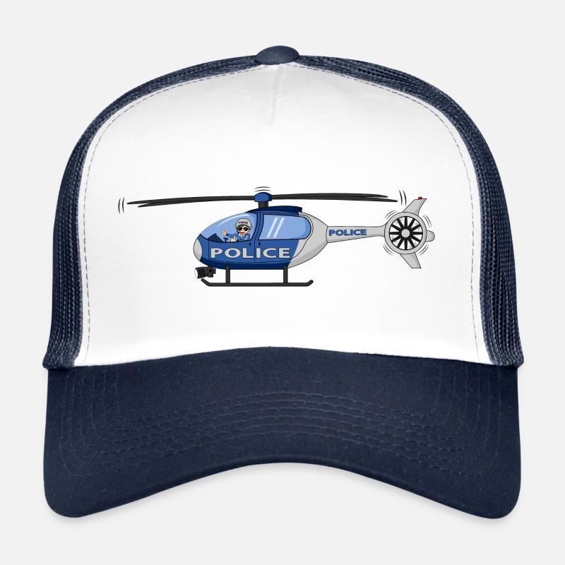Police Helicopter Pilot Hubschrauber Trucker Cap