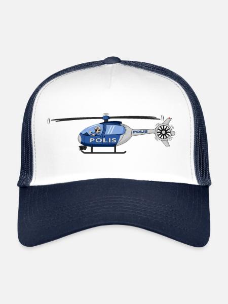 Polis Helicopter Police Helicopter - Casquette trucker  - blanc/marine - Devant