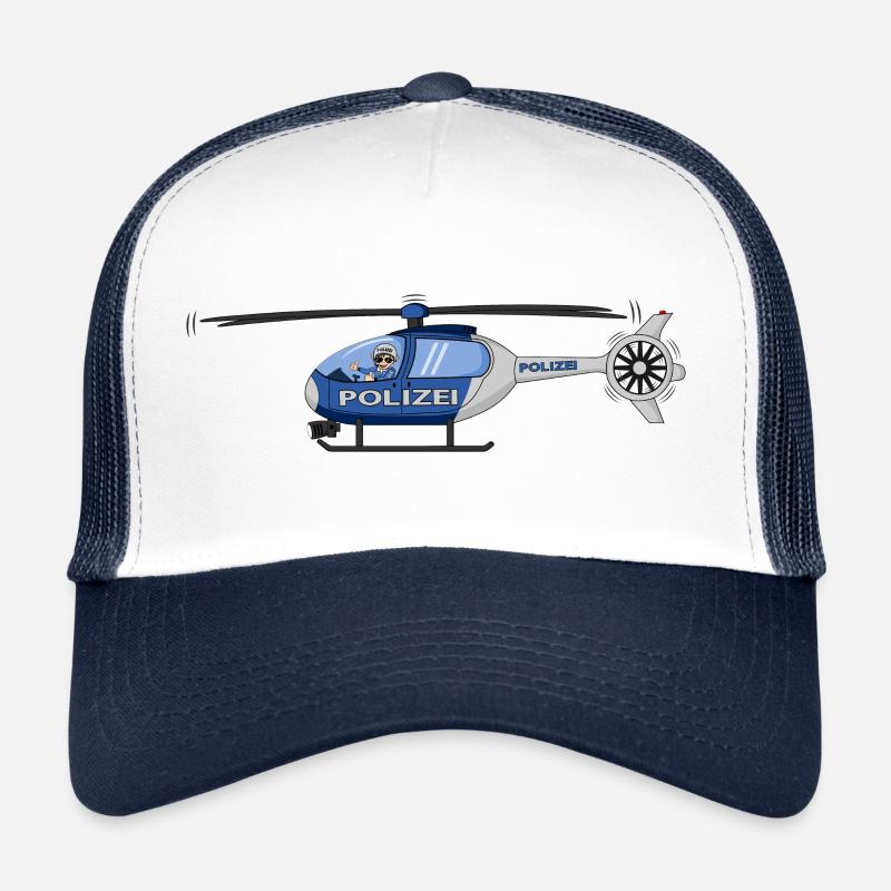 Polizei Hubschrauber Pilot - Trucker Cap - Weiß/Navy
