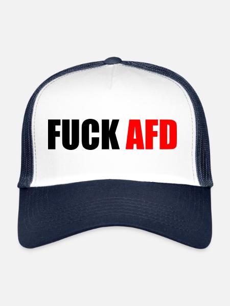 Fuck afd - Casquette trucker  - blanc/marine - Devant