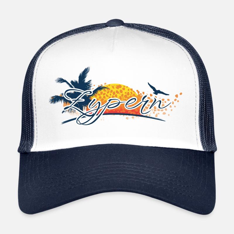 Chypre 2025 - Paphos - Ayia Napa - Casquette trucker  - blanc/marine