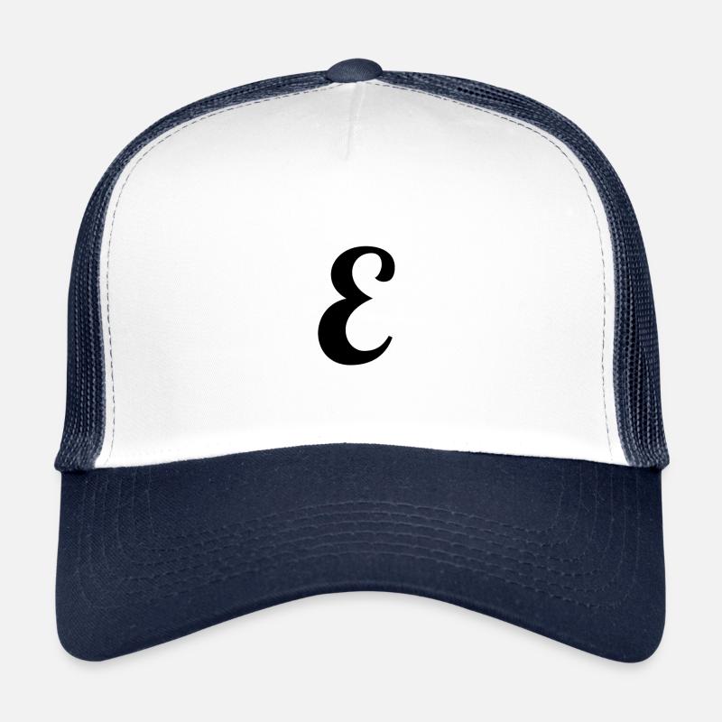 Lettre E - Casquette trucker  - blanc/marine