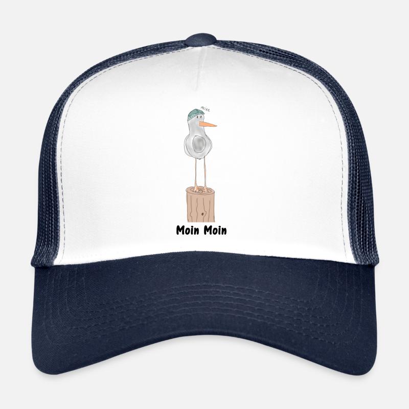 moin moin - Casquette trucker  - blanc/marine