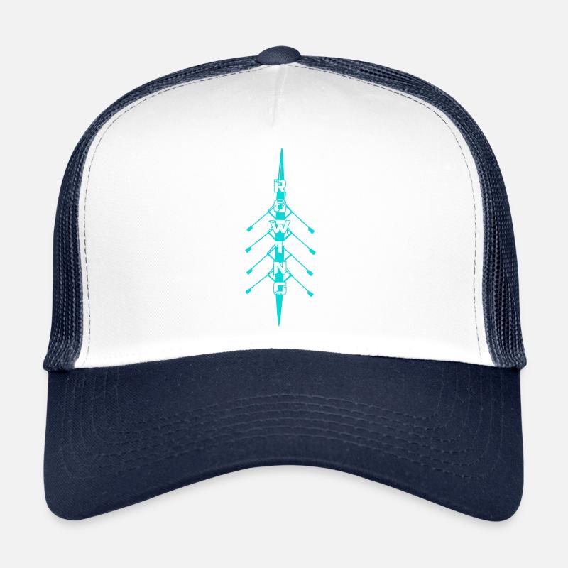 Aviron, bateau à rames, sculling, équipe d’aviron - Casquette trucker - blanc/marine