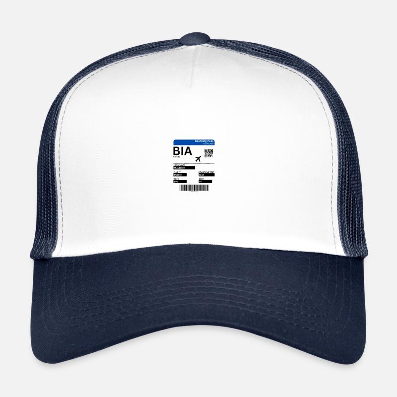 Korsika Frankreich Urlaub Flugticket Idee - Trucker Cap - Weiß/Navy