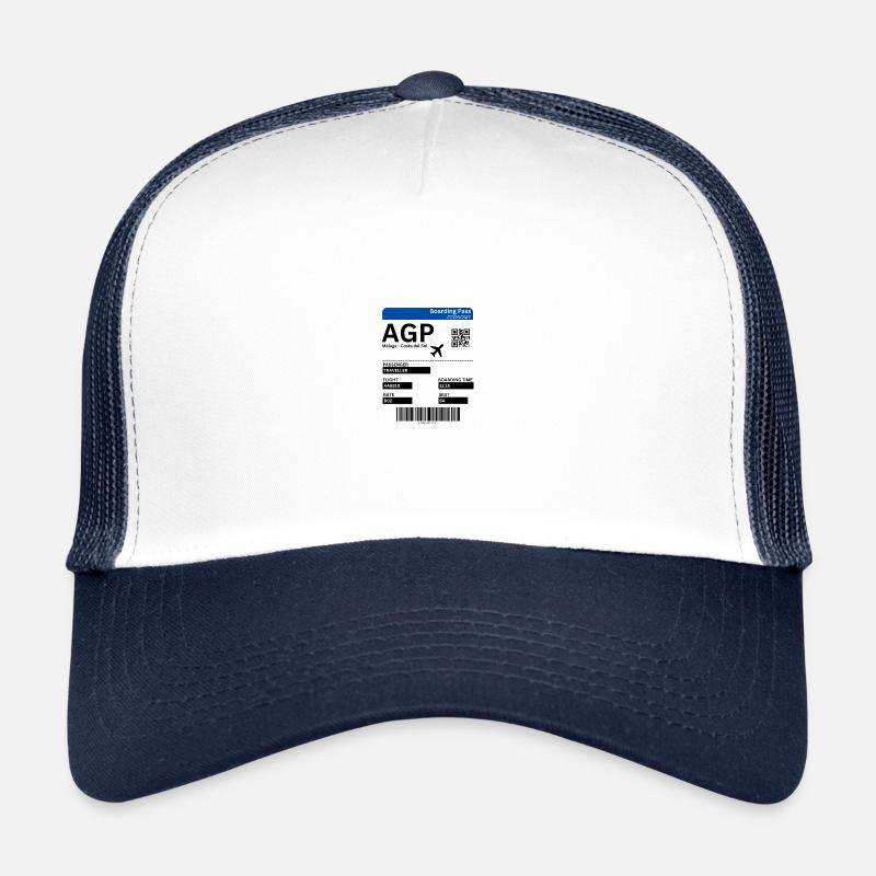 Málaga Flugticket Andalusien Spanien Urlaub Malaga - Trucker Cap - Weiß/Navy