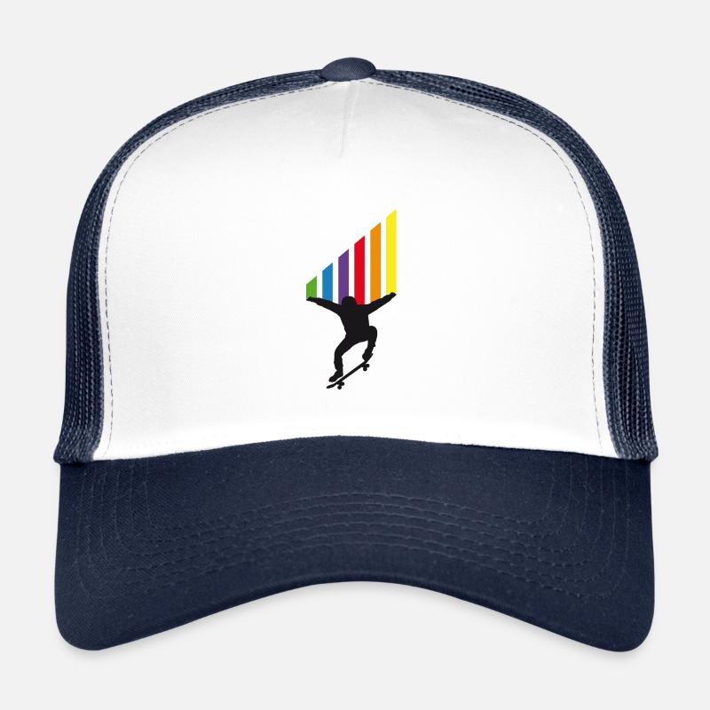 Skater stripes gift idea for teens - Trucker Cap - white/navy