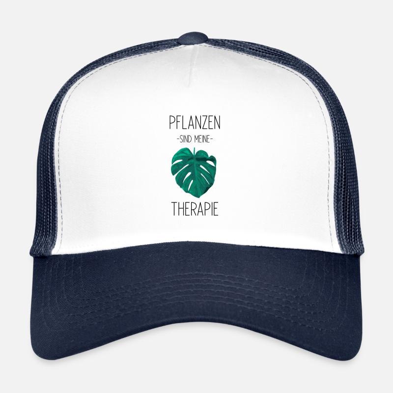 Pflanzen sind meine Therapie - Trucker Cap - Weiß/Navy