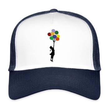 Flying Girl - Trucker Cap - Weiß/Navy - Vorne