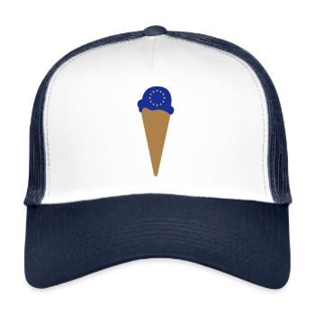 Glace de l'Europe - Casquette trucker  - blanc/marine - Devant