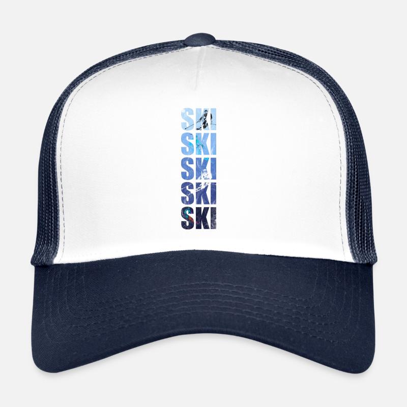 Skifahren - Trucker Cap - Weiß/Navy